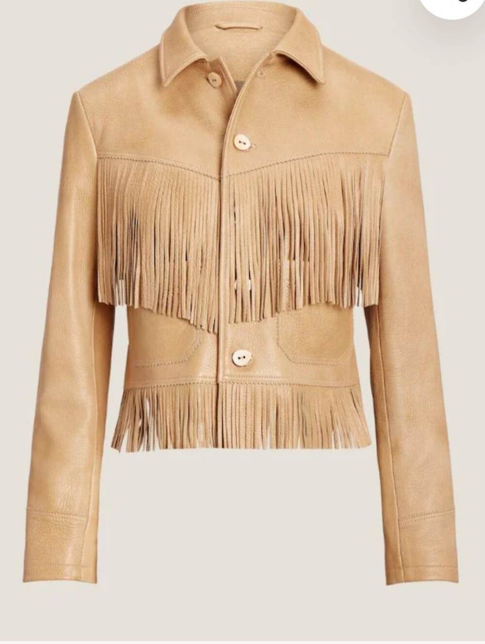 Brand New Handmade Leather Fringe Jacket - Tan Brown